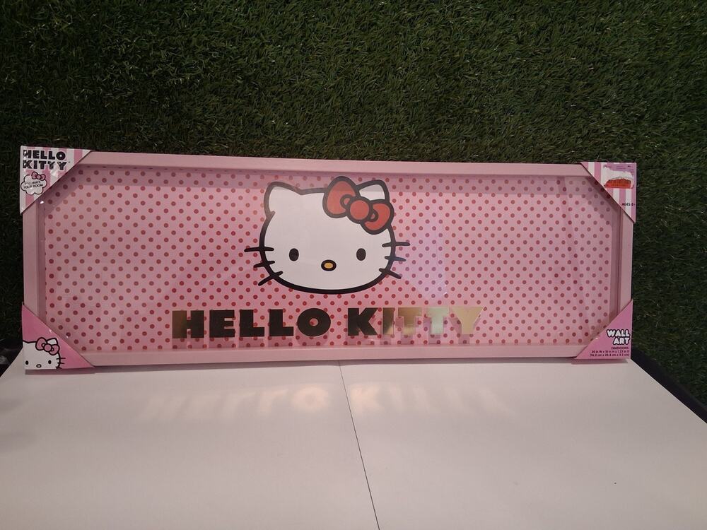 Sanrio Hello Kitty Pink Polka Dot 3D Shadow Box Wall Art Glass Front Idea Nuova